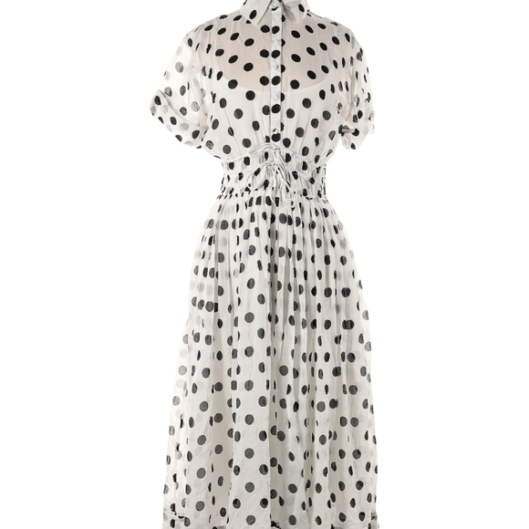 New J.Crew Elena Shirt Dress Shirtdress in Dot Chiffon 4 - Picture 4 of 6